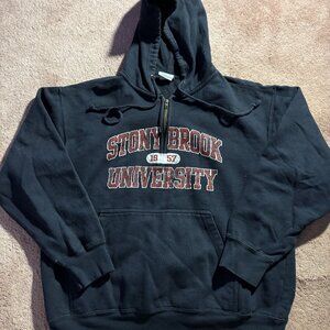 Stony Brook University Three Quarter‎ Zip Hoodie Sweatshirt Jacket